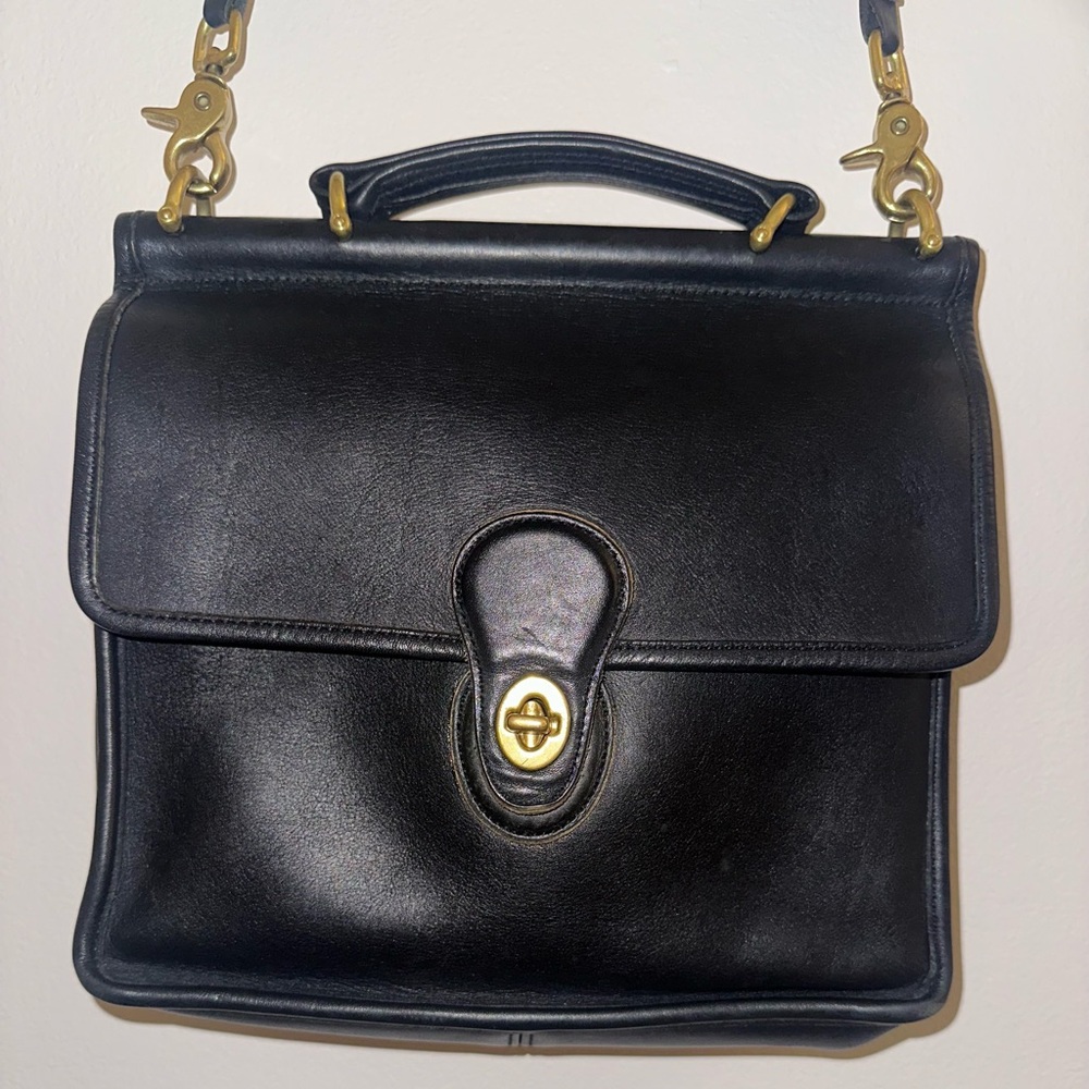 Vintage Coach Court Bag No. 9927 – Black Leather